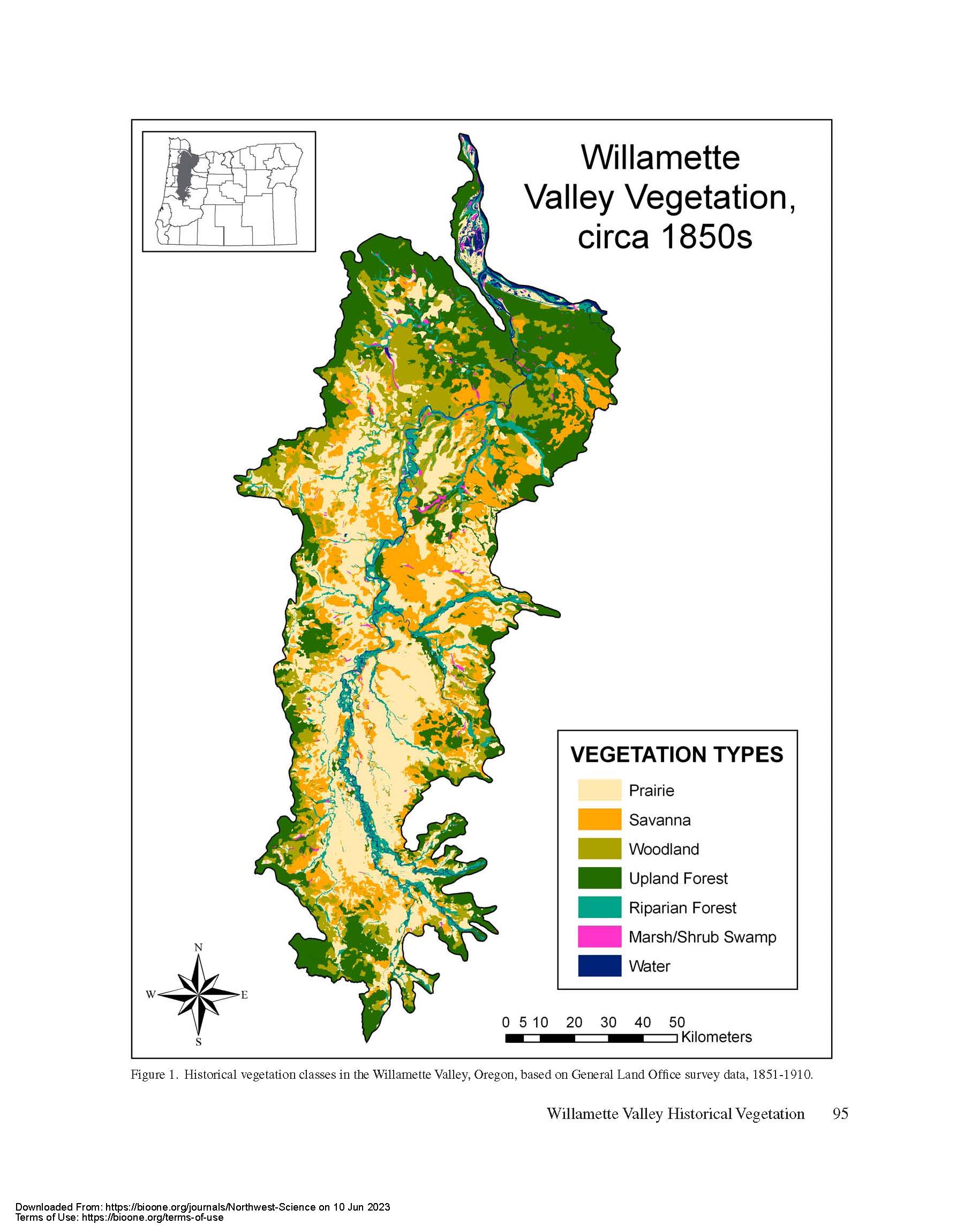Historical vegetation of Williamette Valley
