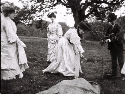 Miss Emily Talbot helps plant an oak (number 1 or 2, Quercus ×rosacea aff. robur), 1904; image courtesy Thomas Methuen-Campbell