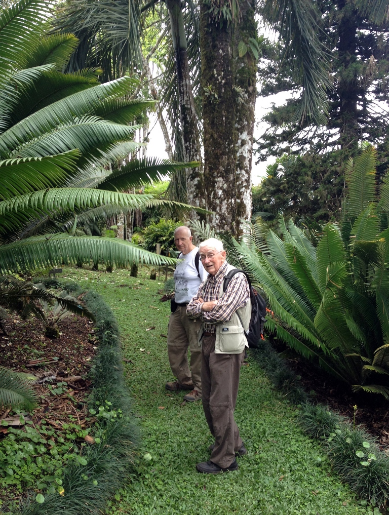 Michel Duhart (right) with Francisco Garin at Jardín Botánico Wilson, Costa Rica
