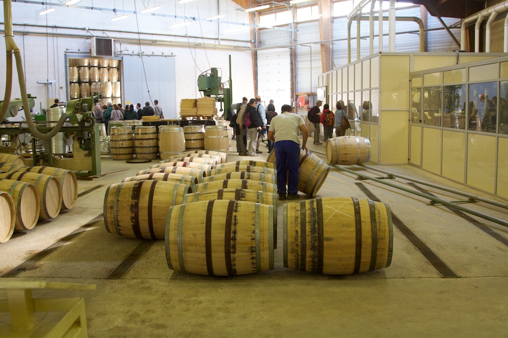 Newly made oak barrels at Tonnellerie Nadalié. Photo: J. MacEwen
