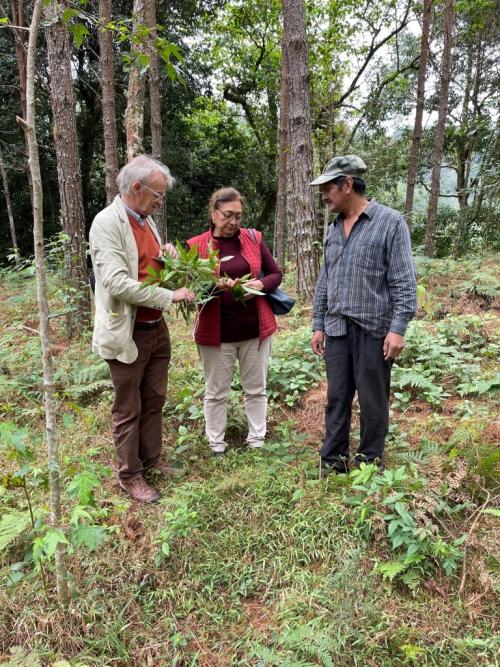 Allen Coombes and Maricela collecting samples