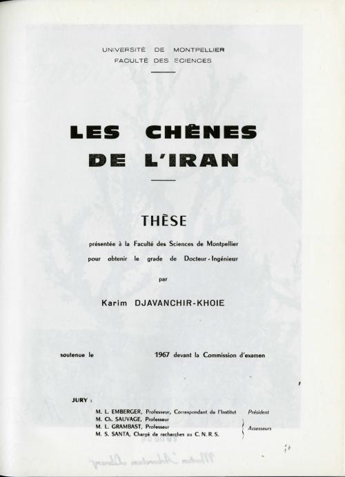 Cover the Les Chenes de l'Iran