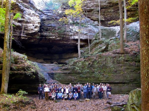 Pre-Tour participants in Rocky Hollow at Ferne Clyffe - Photo: G. Sternberg