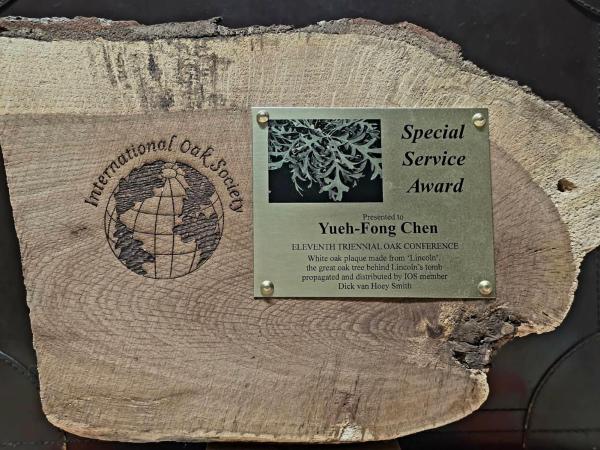 Special Service Award plaque