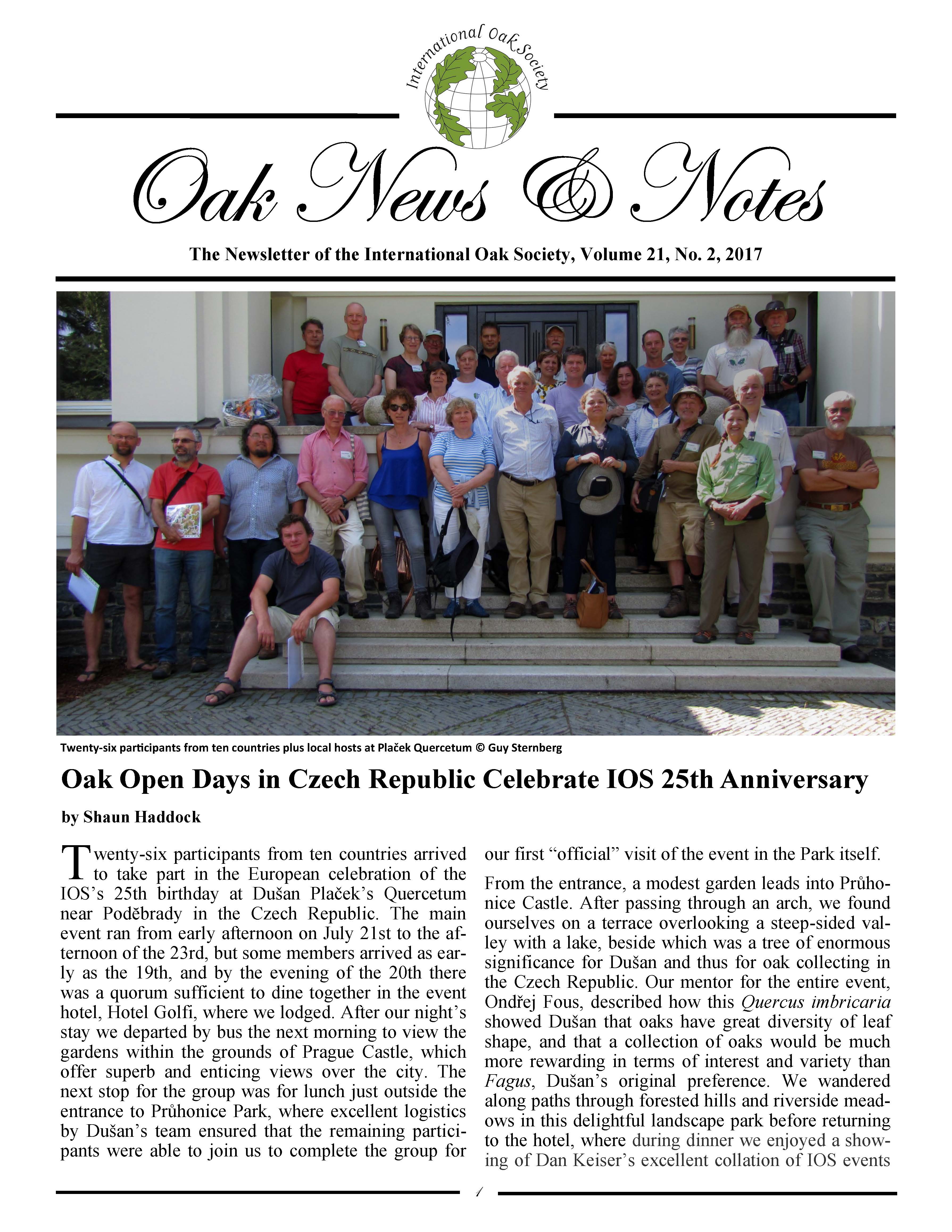 Oak News & Notes, Volume 21, No. 2, 2017 | International Oak Society