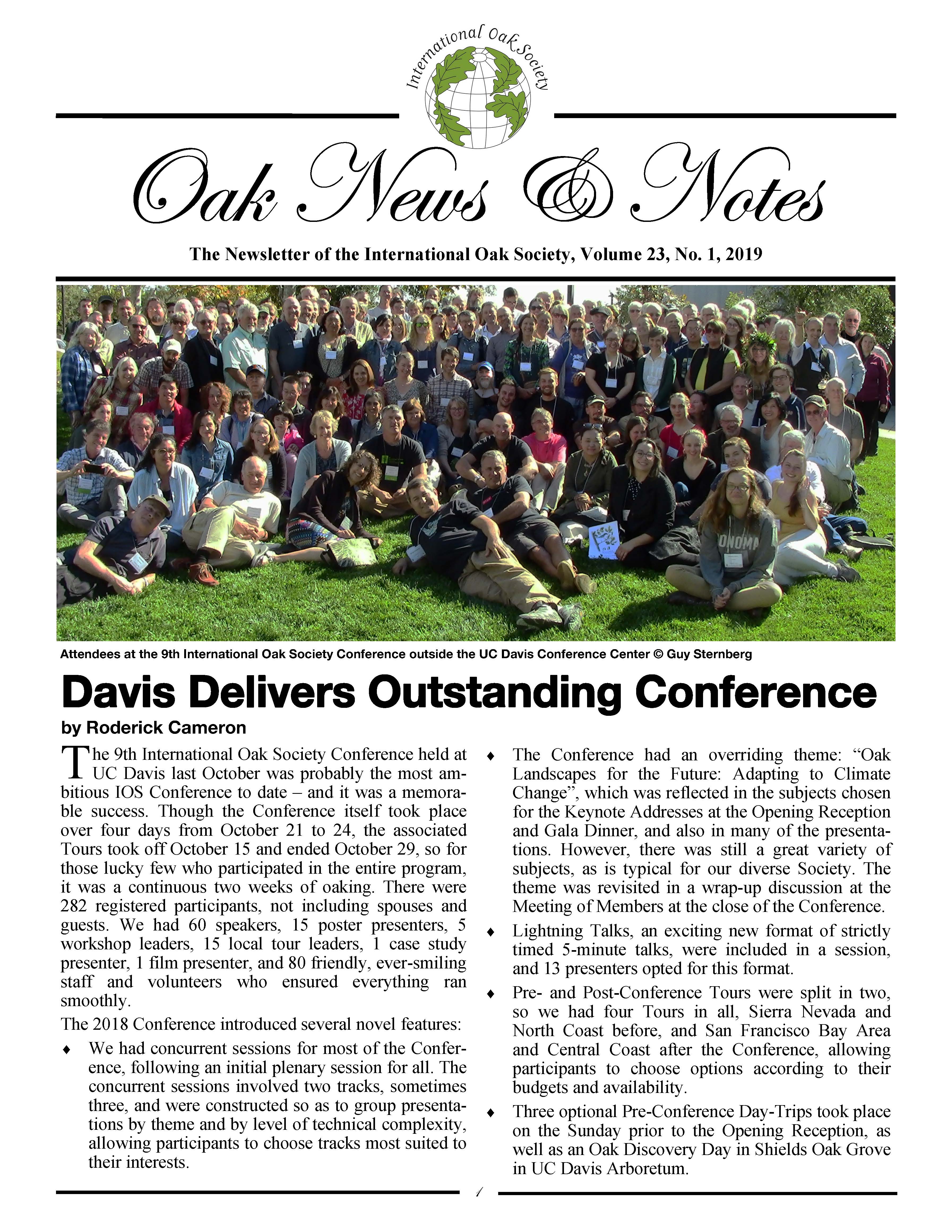 Oak News & Notes, Volume 23, No. 1, 2019 | International Oak Society